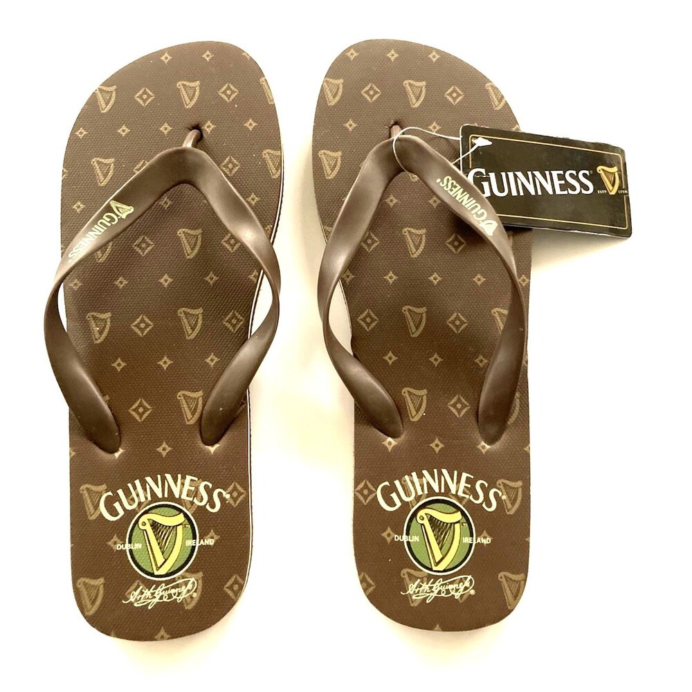 New Guinness Beer Flip Flop Sandals Mens Size  11 Brown